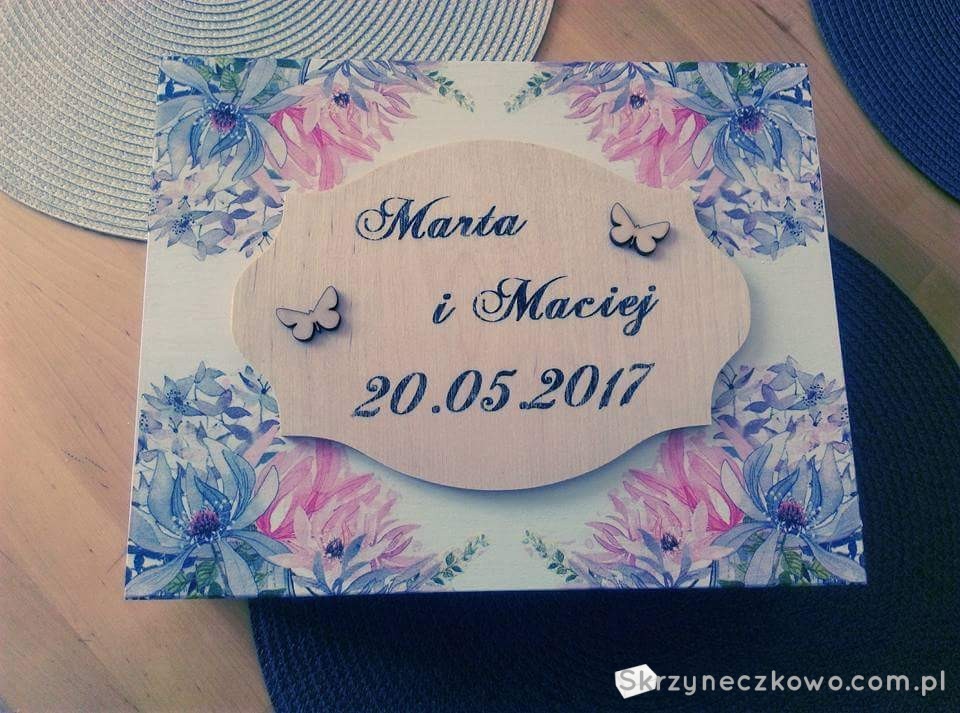 Pudełko weselne Marta i Maciej